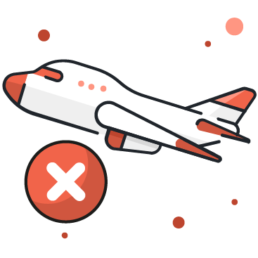 Grafika odwołany samolot.